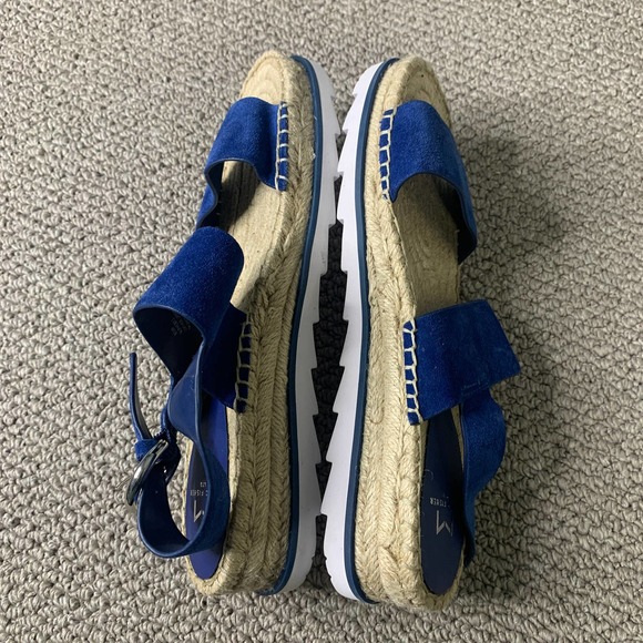 Marc Fisher Womens Sandals 8.5M Blue Suede Espadrilles Platform Phebe Strappy - Picture 7 of 10